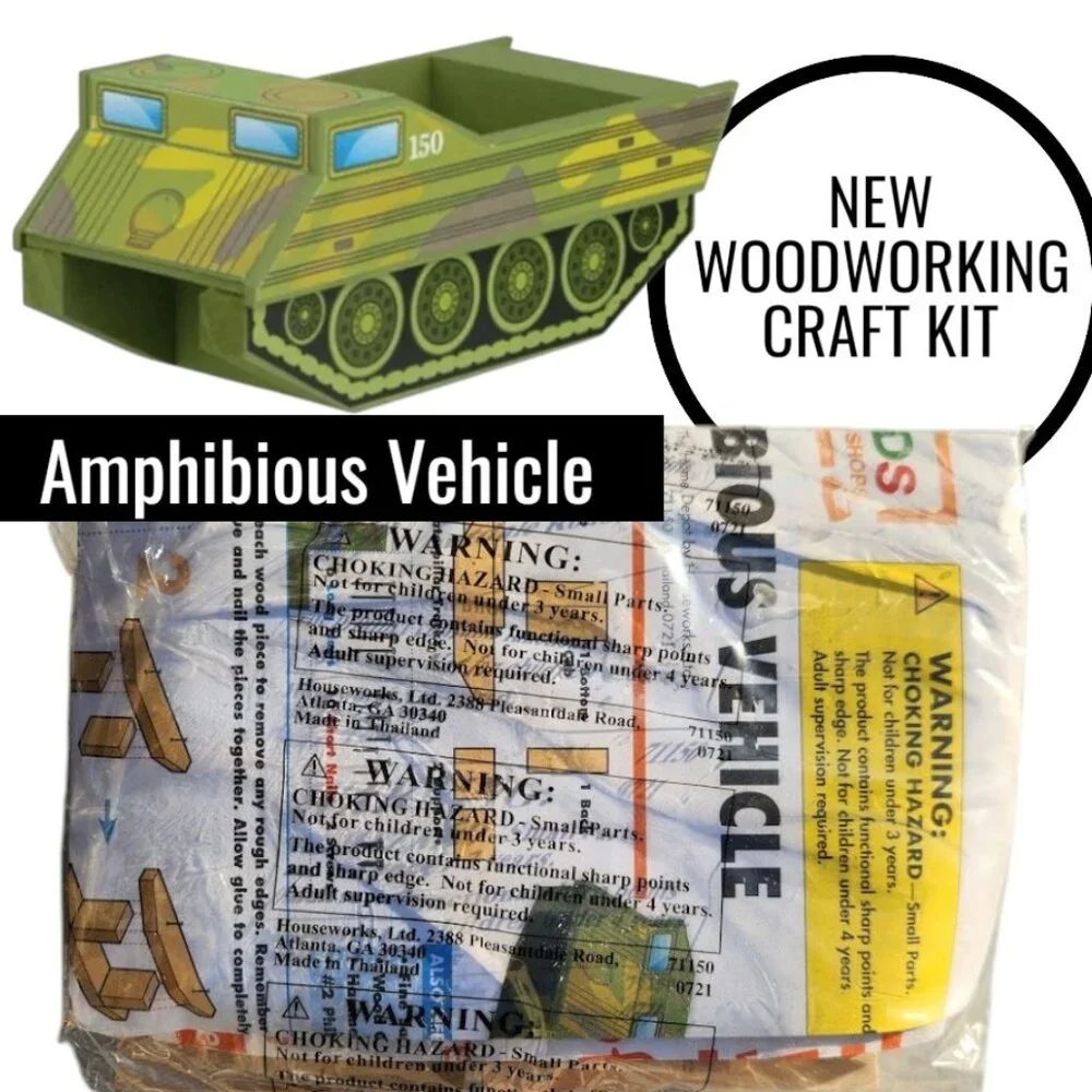 NEW Home Depot Kids Workshop Kit Amphibious Vehicle Tank Truck Craft Kit Stem To